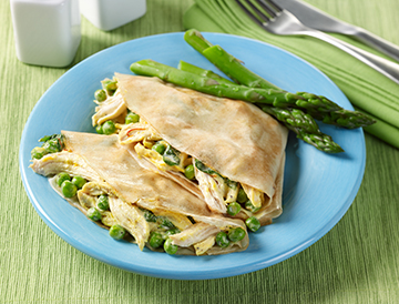 Creamy Saffron Chicken Crepes