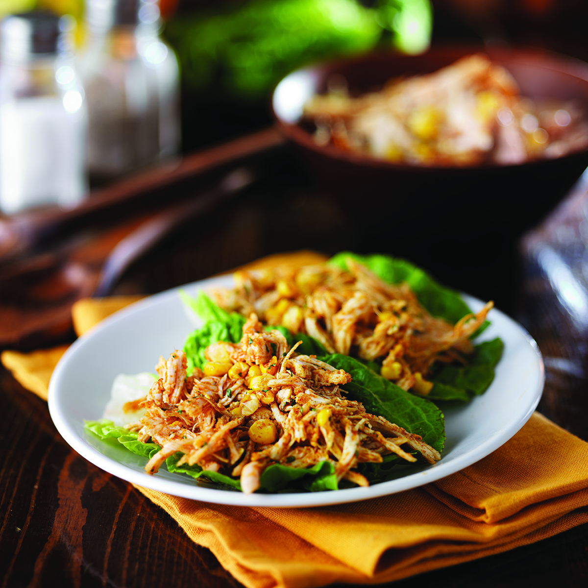 pulled chicken lettuce wraps